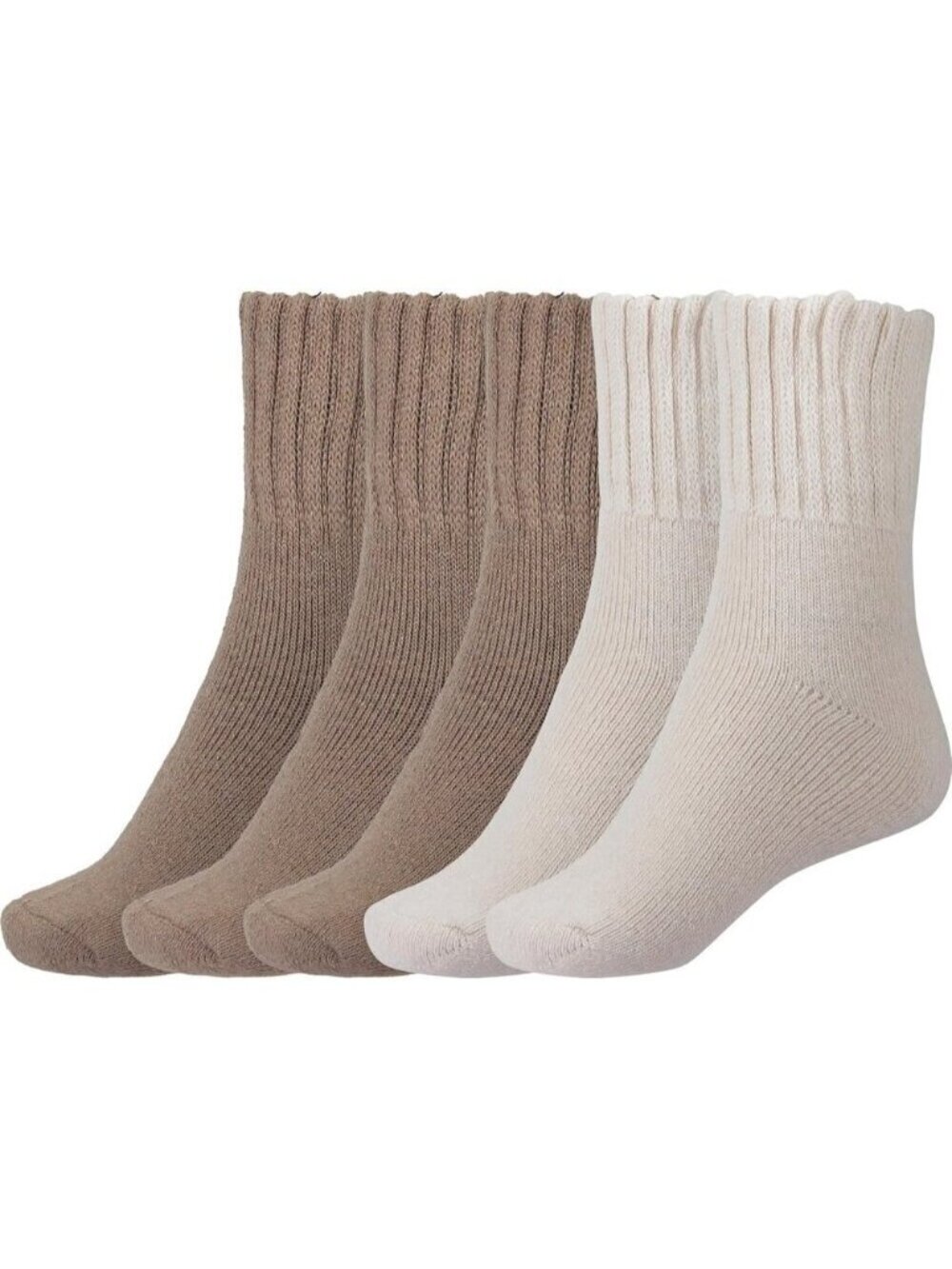 BenSorts Women5 Packs 3dark Brown 2beige Winter Thick Warm Polyester Boots Socks